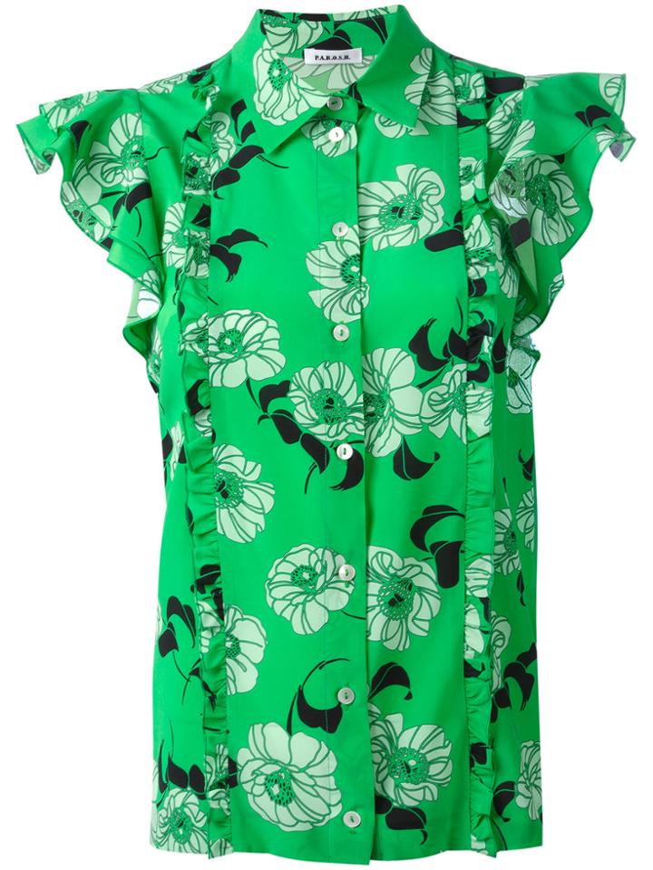 P.a.r.o.s.h. Floral Print Shirt - Green