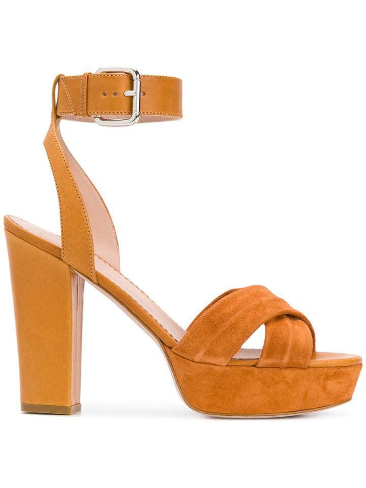 Red Valentino Platform Ankle Sandals - Brown