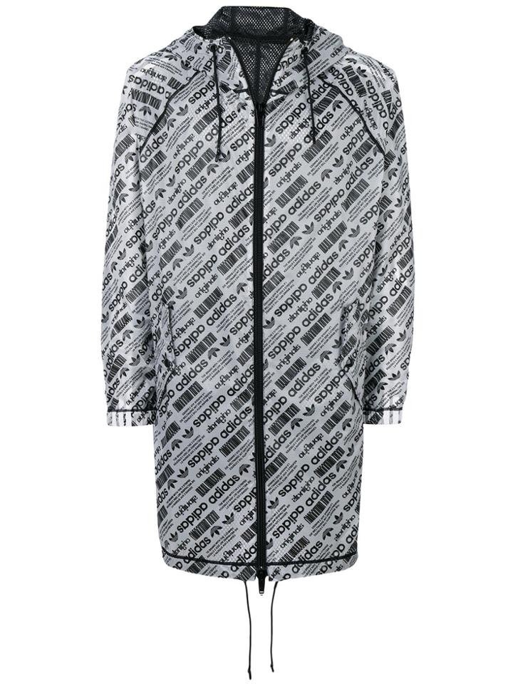 Adidas Originals By Alexander Wang Logo Print Parka - White