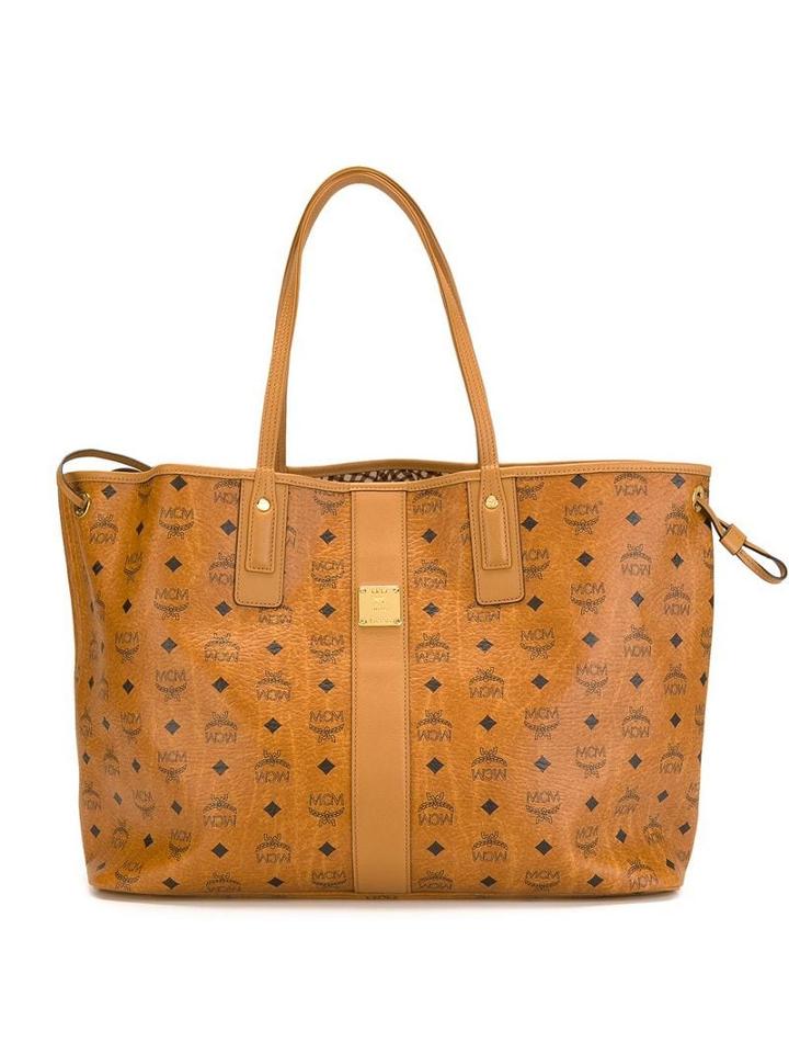 Mcm Canvas Shopper Bag - Yellow