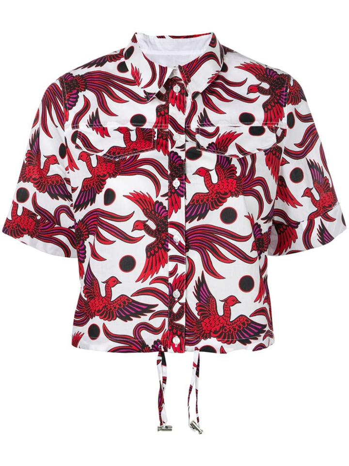 Kenzo Flying Phoenix Cropped Shirt - Red