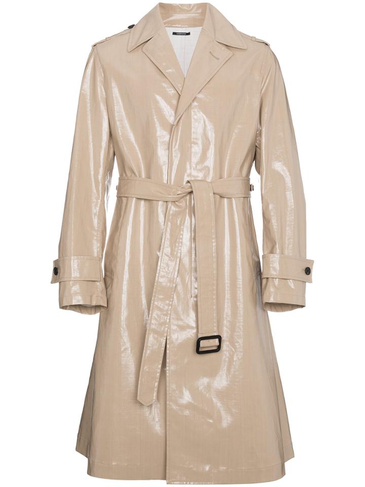 Calvin Klein 205w39nyc Beige High Shine Trench Coat - Brown