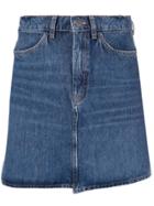 Mih Jeans Button Front Short Skirt - Blue