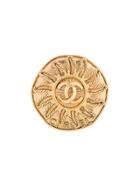 Chanel Vintage Sunny Cc Medallion Brooch - Metallic