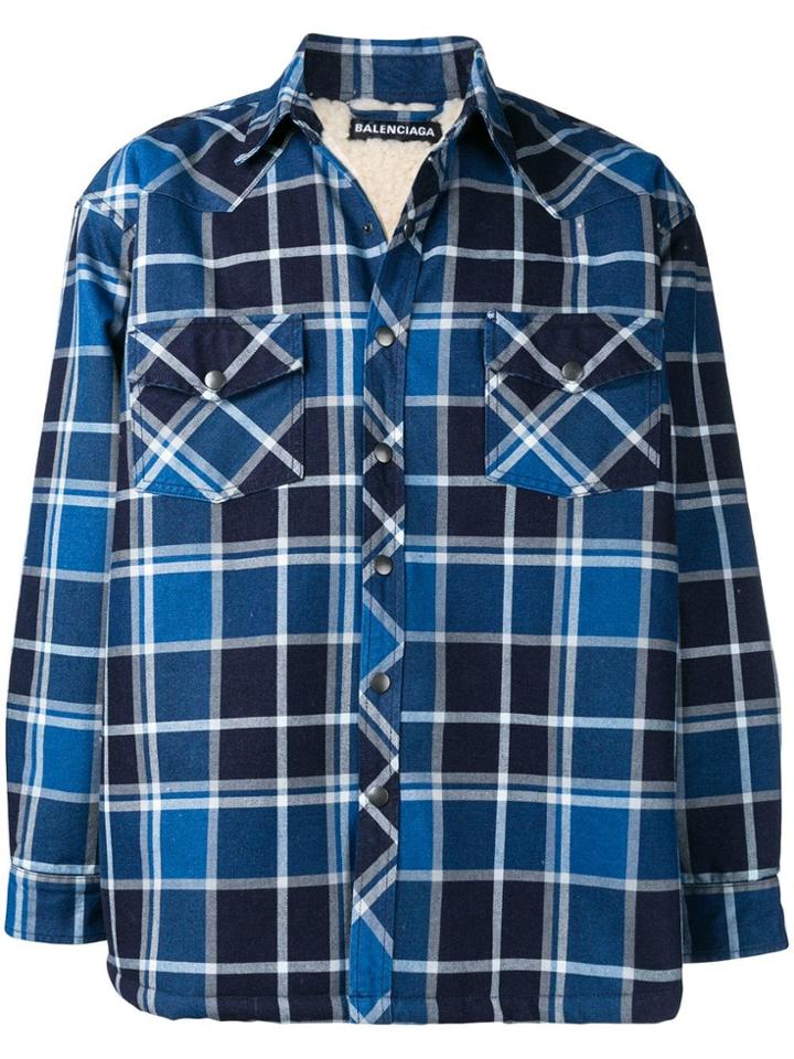 Balenciaga Normal Fit Shirt - Blue