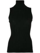 Maison Margiela - Ribbed Roll Neck Top - Women - Wool - S, Black, Wool