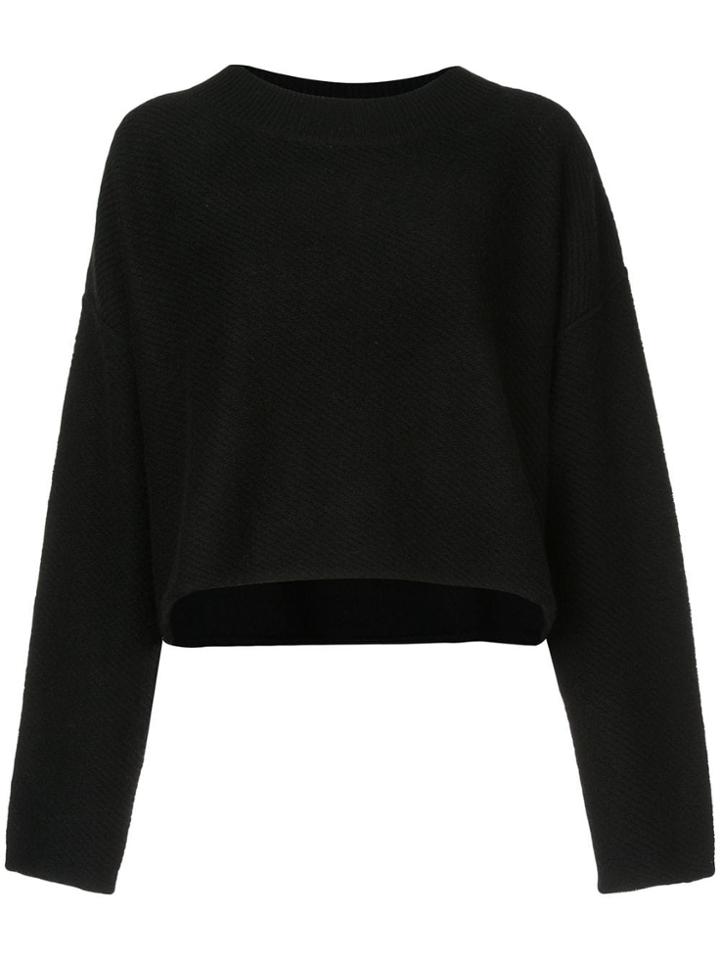 Rta Cropped Boxy Sweater - Black