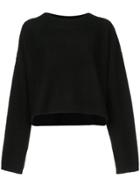 Rta Cropped Boxy Sweater - Black