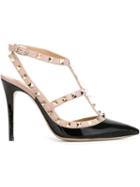 Valentino Rockstud Pumps, Women's, Size: 38, Black, Leather