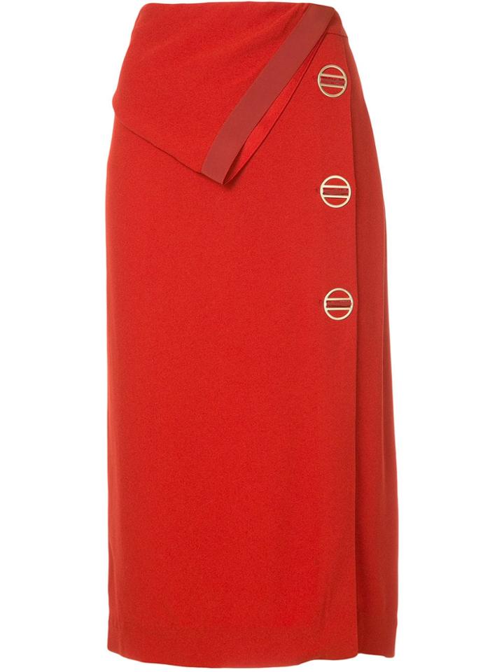 Dion Lee Folded Midi Skirt - Red