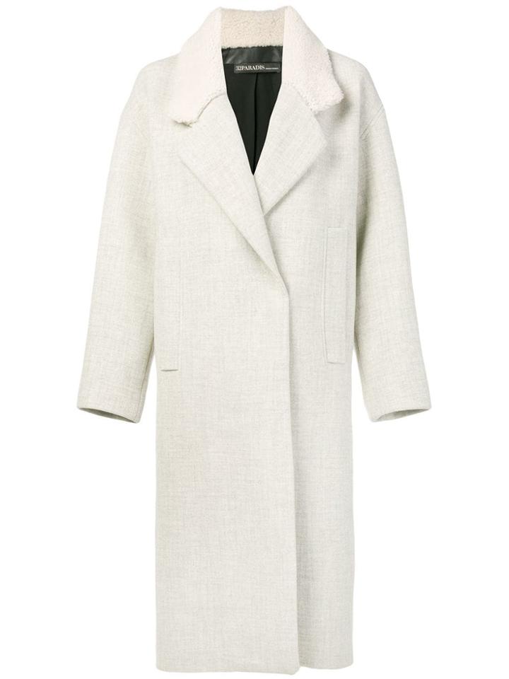 32 Paradis Sprung Frères Oversized Midi Coat - Neutrals