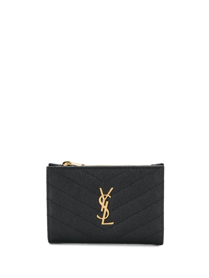 Saint Laurent Monogram Logo Purse - Black