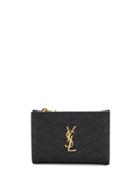 Saint Laurent Monogram Logo Purse - Black