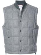 Thom Browne Quilted Down Cashmere Vest - Grey