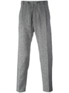 Paolo Pecora Slim-fit Tailored Trousers, Men's, Size: 46, Grey, Cotton/acrylic/polyamide/viscose