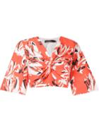 Andrea Marques Floral Cropped Blouse