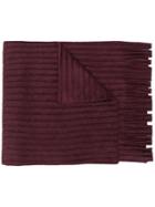 Homme Plissé Issey Miyake Ribbed Fringed Scarf - Red