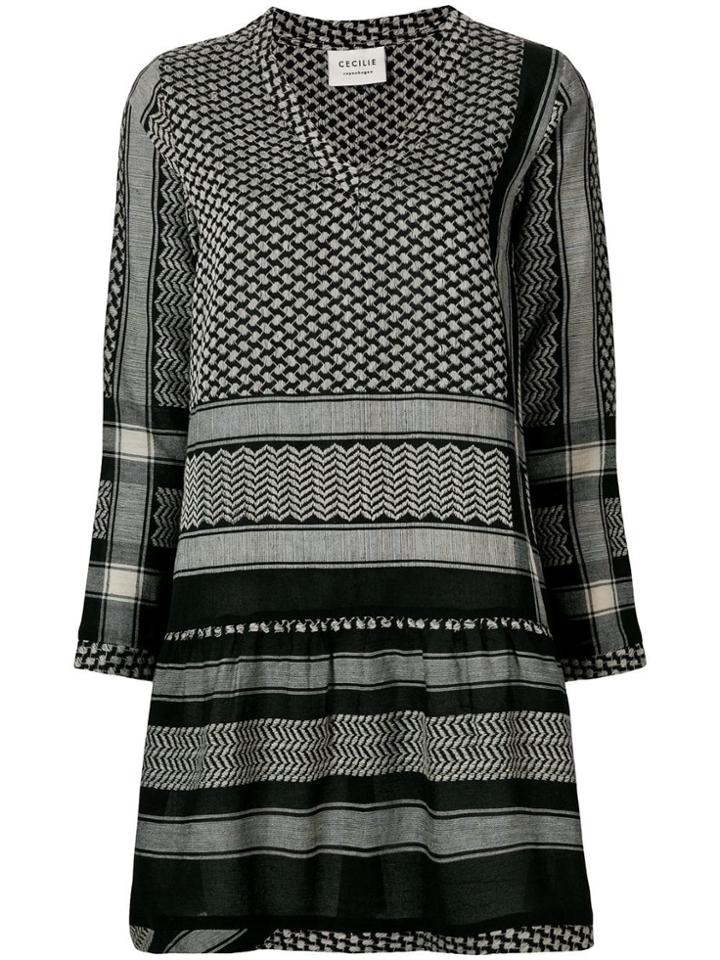 Cecilie Copenhagen Printed Shift Dress - Black