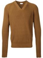 Lemaire Ribbed Trim Jumper, Men's, Size: Medium, Brown, Cotton