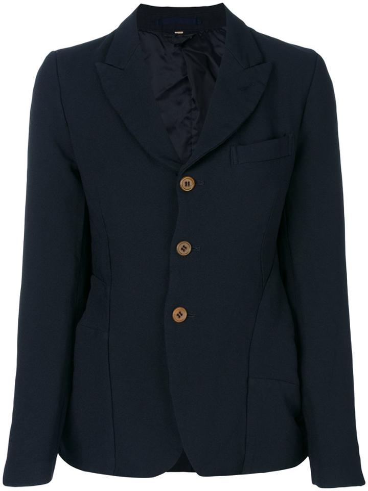 Comme Des Garçons Fitted Button Up Blazer - Blue
