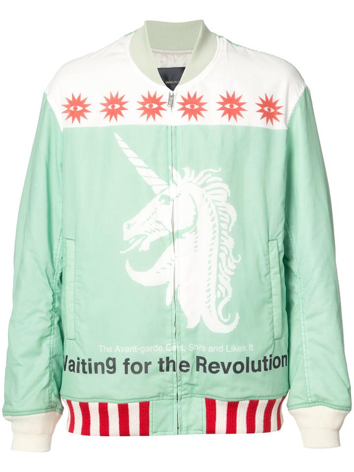 Undercover - Unicorn Print Bomber Jacket - Men - Cotton/cupro - 2, Green, Cotton/cupro