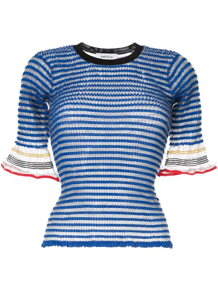 Enföld Striped Knit Top - Grey