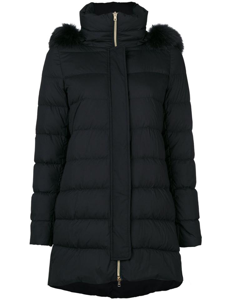 Herno - Padded Coat - Women - Fox Fur/polyester - 42, Blue, Fox Fur/polyester