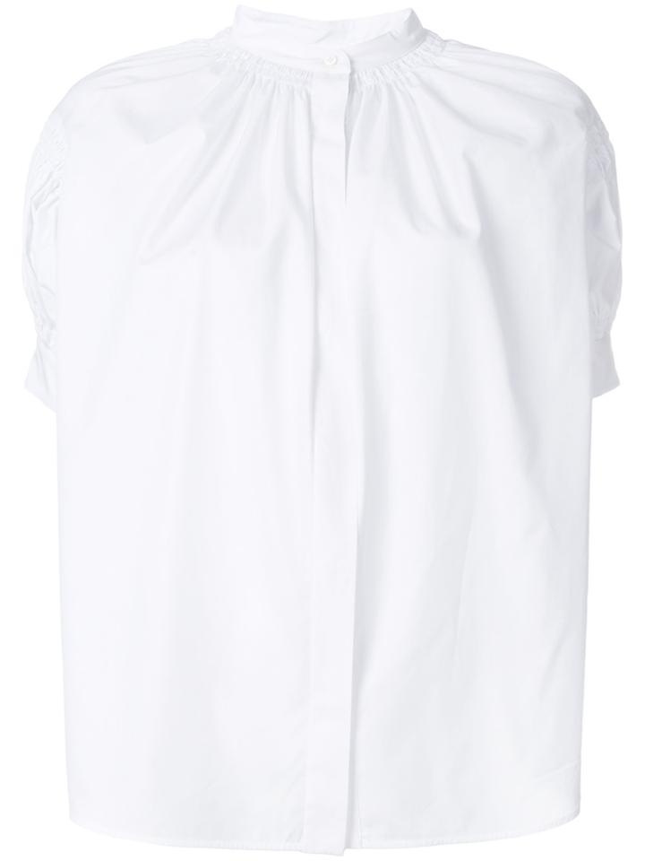 Jil Sander Short Sleeve Gathered Shirt - White