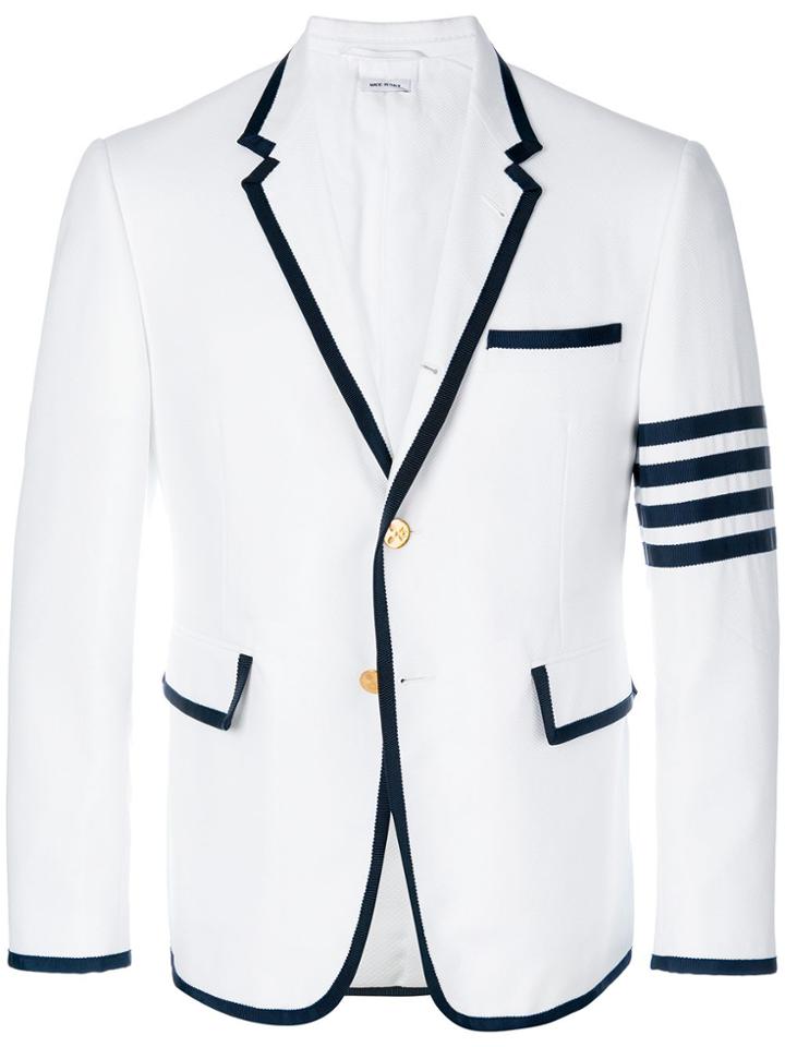 Thom Browne 4-bar Cotton Piqué Sport Coat - White