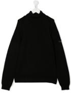 Stone Island Junior Teen Roll Neck Sweater - Black