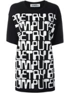 Jeremy Scott Computer Letters Oversized T-shirt, Women's, Size: Large, Black, Cotton