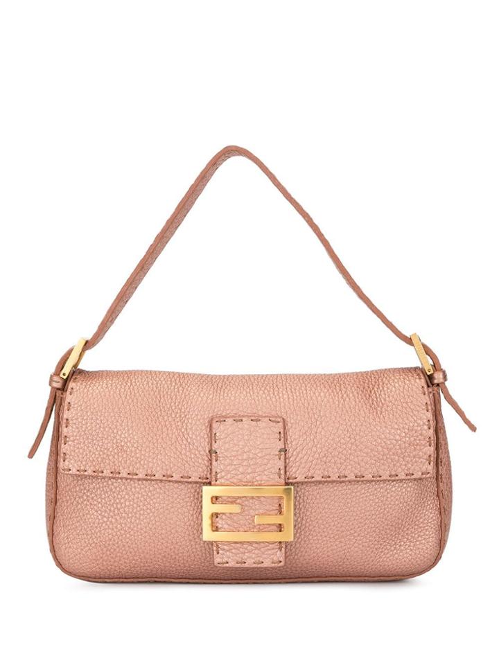 Fendi Vintage Selleria Mamma Baguette Shoulder Bag - Pink