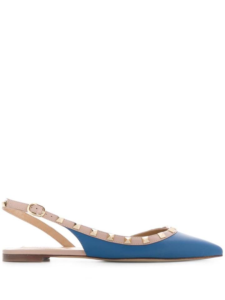 Valentino Valentino Garavani Rockstud Slingback Ballerina Flats - Blue