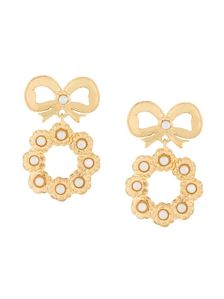 Simone Rocha Flower Wreath Earrings - Metallic
