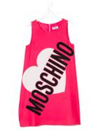 Moschino Kids Teen Logo Print Dress - Pink & Purple
