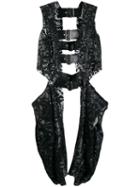 Comme Des Garçons Faux Leather Longline Gilet - Black