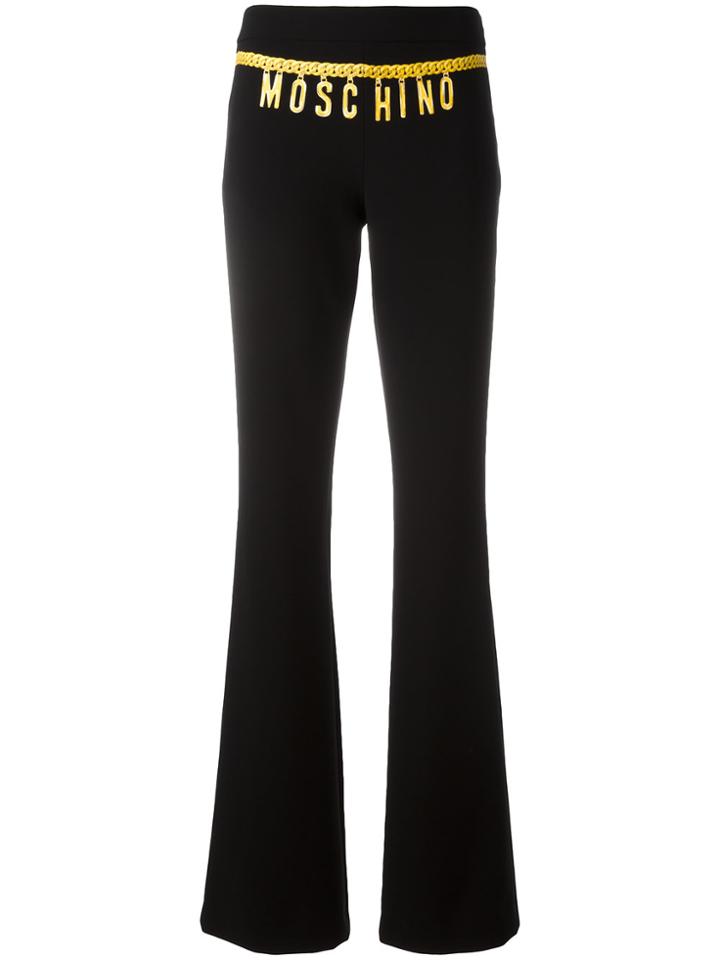 Moschino Printed Logo Chain Trousers - Black