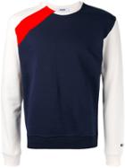 Msgm Colour Block Sweatshirt, Men's, Size: Small, White, Cotton