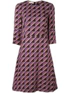 Marni Geometric Print Dress, Women's, Size: 44, Pink/purple, Viscose/silk