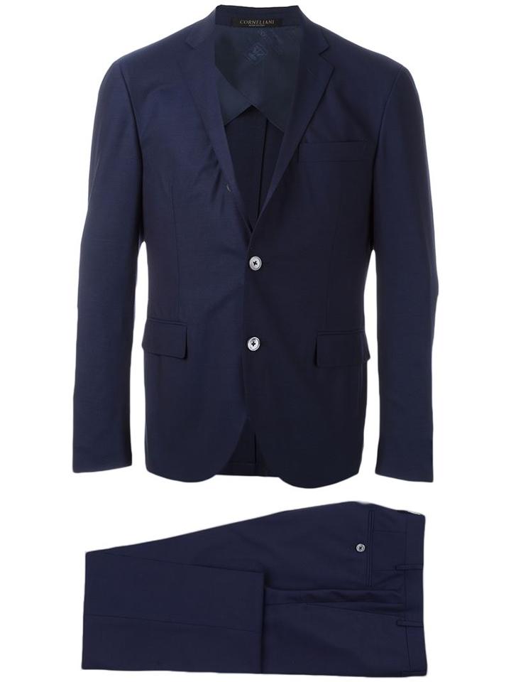 Corneliani Two Piece Suit, Men's, Size: 48, Blue, Cupro/virgin Wool