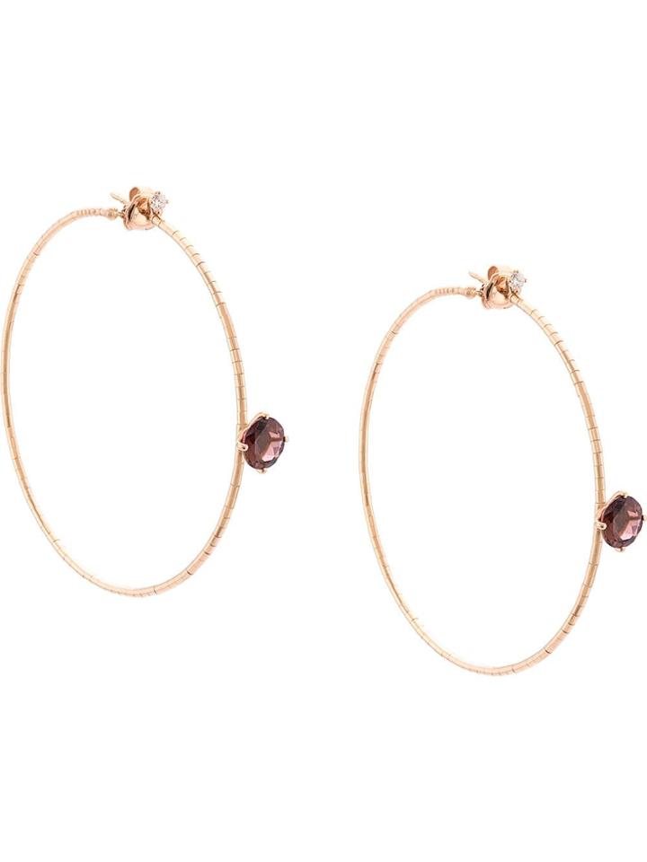 Mattia Cielo 18kt Rose Gold, Diamond And Amethyst Hoops - Pink