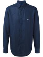 Etro Classic Shirt, Men's, Size: 45, Blue, Linen/flax