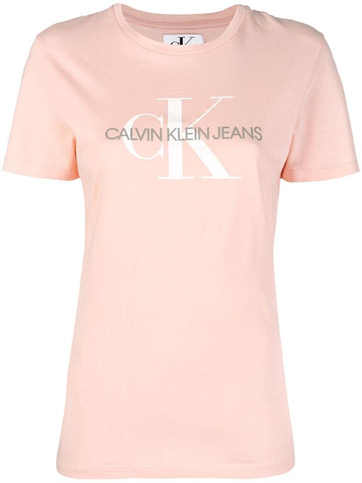 Calvin Klein Jeans Logo Print T-shirt - Pink & Purple