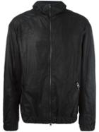 Isabel Benenato Zipped Jacket, Men's, Size: 48, Black, Leather/linen/flax/cotton/cotton
