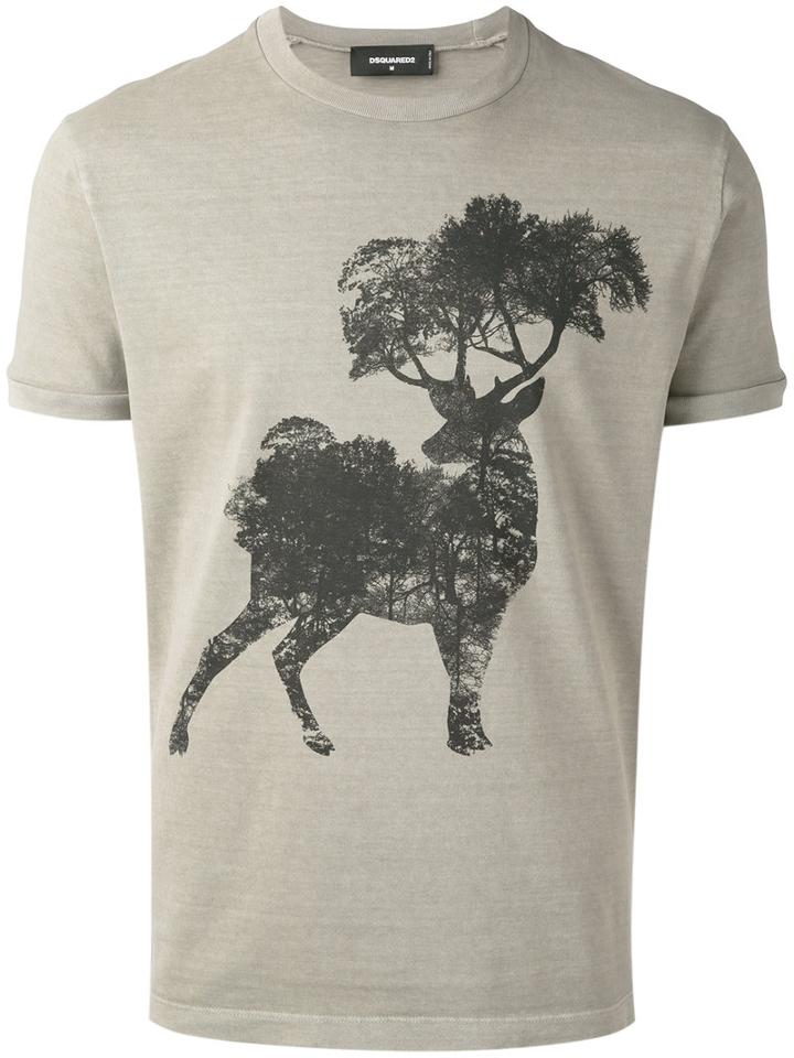Printed T-shirt - Men - Cotton - L, Grey, Cotton, Dsquared2