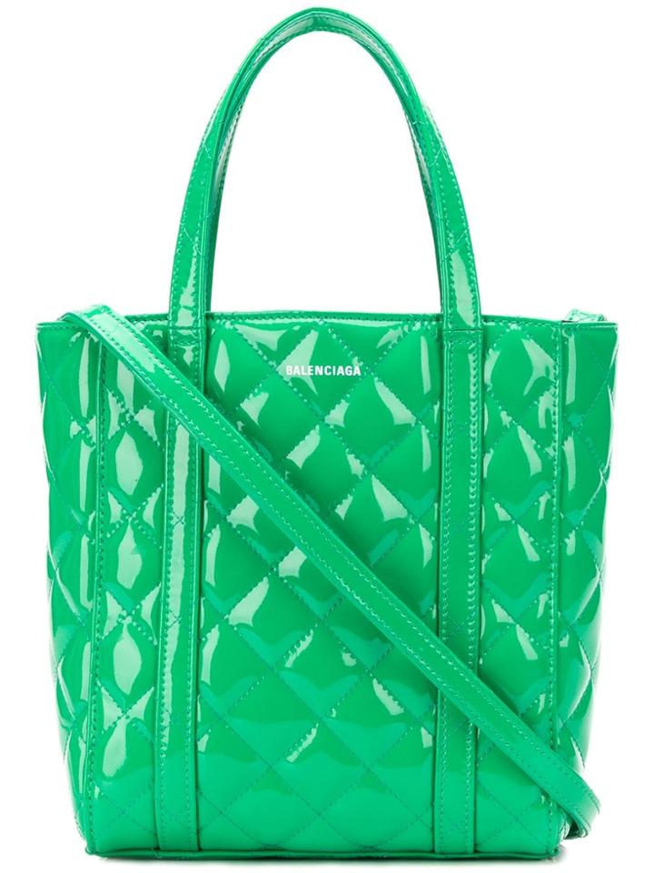 Balenciaga Everyday Xs Quilted Tote Bag - Green