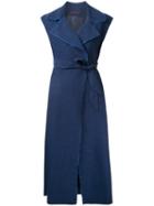 Martin Grant Raw Edge Wrap Dress, Size: 40, Blue, Linen/flax