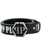 Philipp Plein Logo Print Belt - White