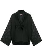 Romeo Gigli Pre-owned 1990's Textured Details Kimono Jacket - Black