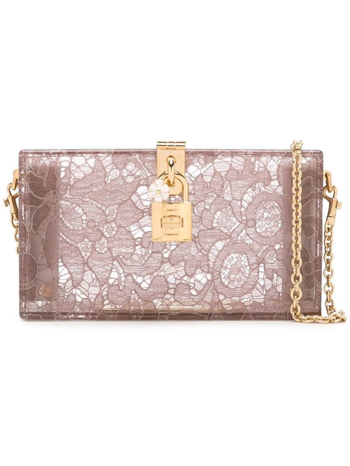 Dolce & Gabbana 'dolce' Box Clutch - Pink & Purple